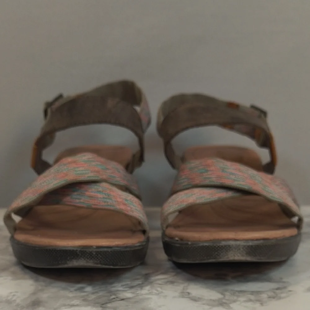 Keen Skyline Brindle Wedge Sandals Womens Size 10 Brown Adjustable